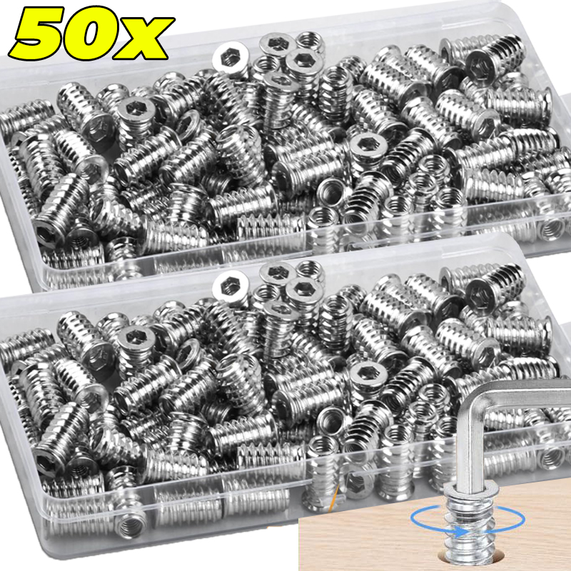 10/50x Threaded Inserts Wood I - Furniture Hardware Threaded Inserts recension och pris