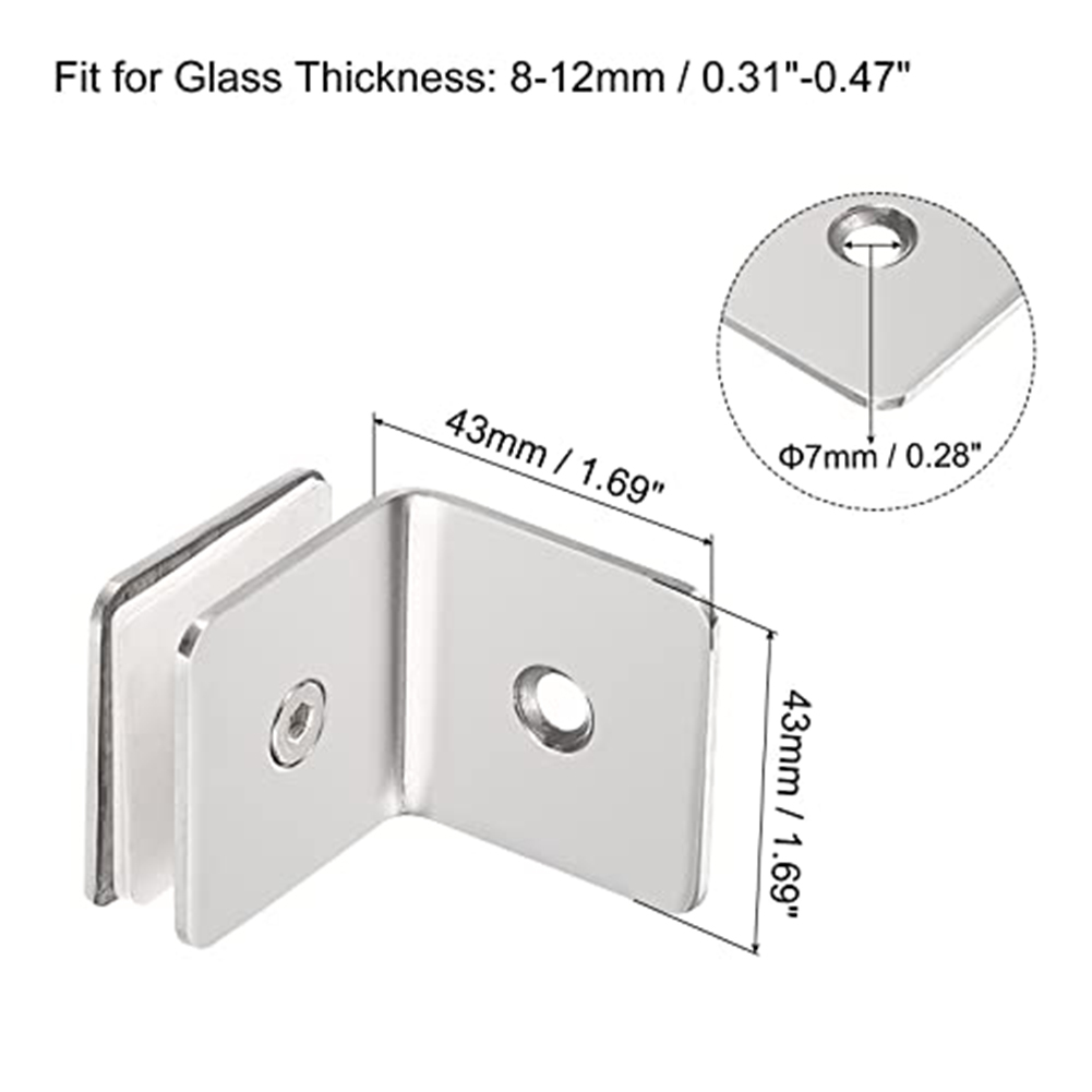 Stainless Steel 90° Glass Fixi - Furniture Hardware Connectors recension och pris