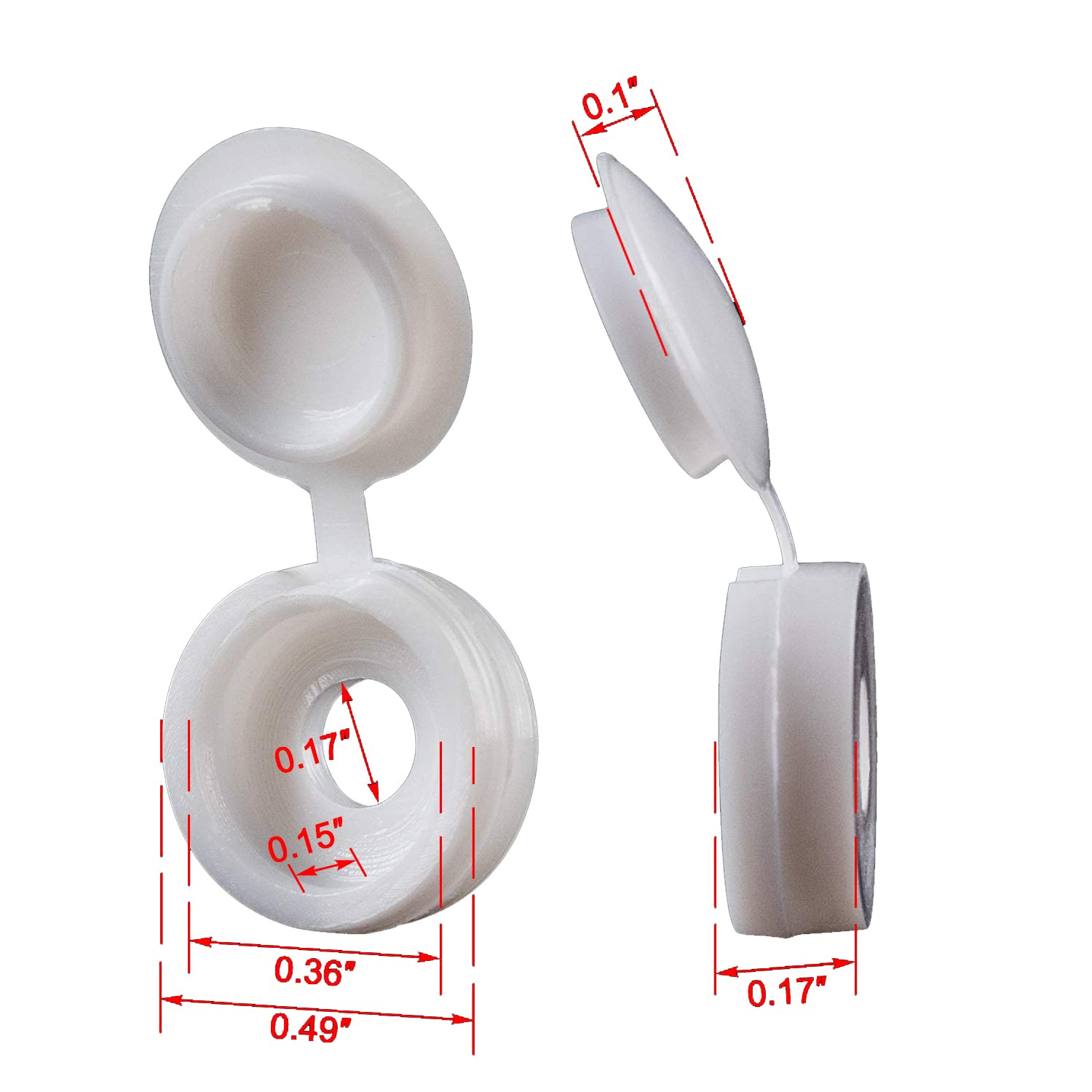 White Hinged Plastic Screw Cap - Furniture Hardware Screws recension och pris