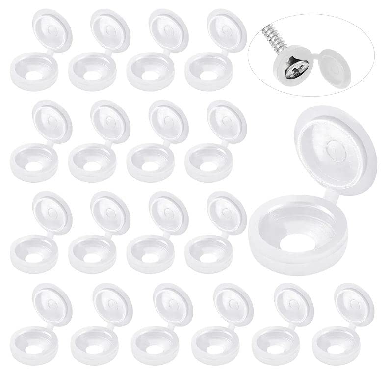 White Hinged Plastic Screw Cap - Furniture Hardware Screws recension och pris