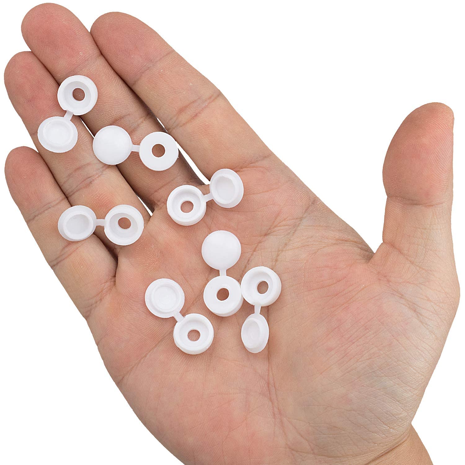White Hinged Plastic Screw Cap - Furniture Hardware Screws recension och pris