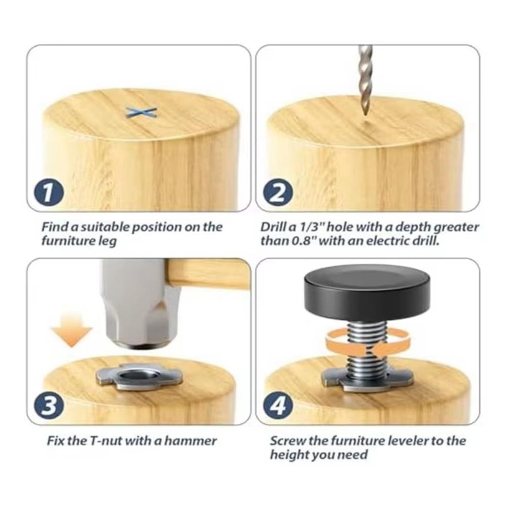 8PCS New Adjustable Furniture  - Furniture Leveling Hardware recension och pris