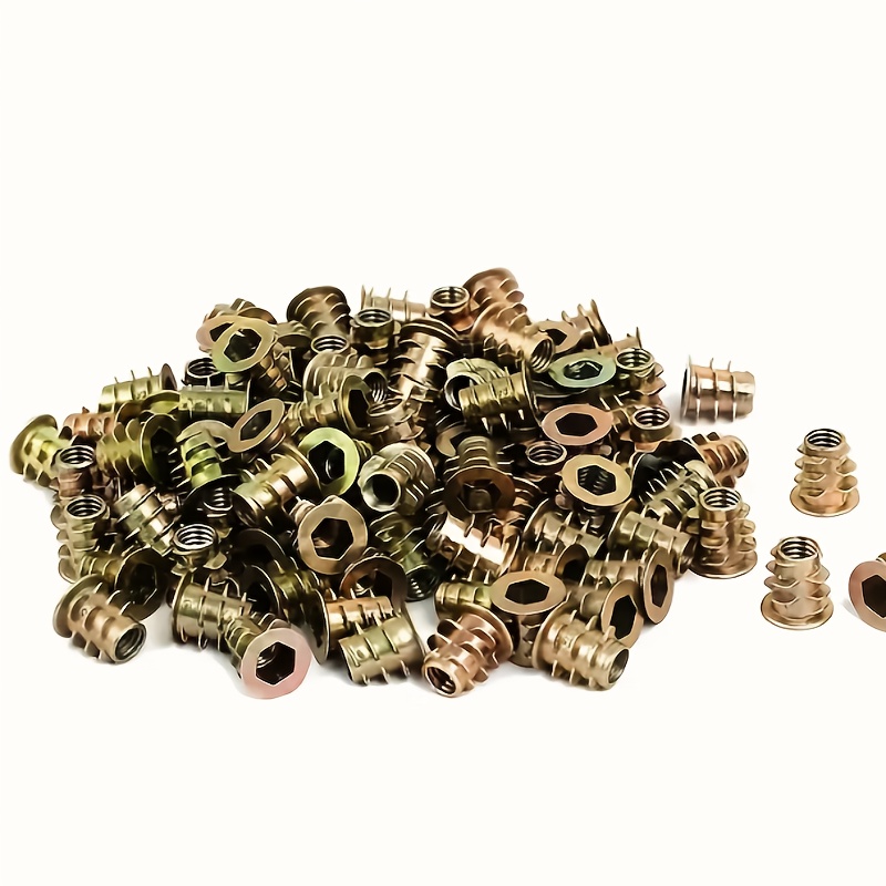100Pcs Galvanized Alloy Thread - Furniture Hardware Threaded Inserts recension och pris