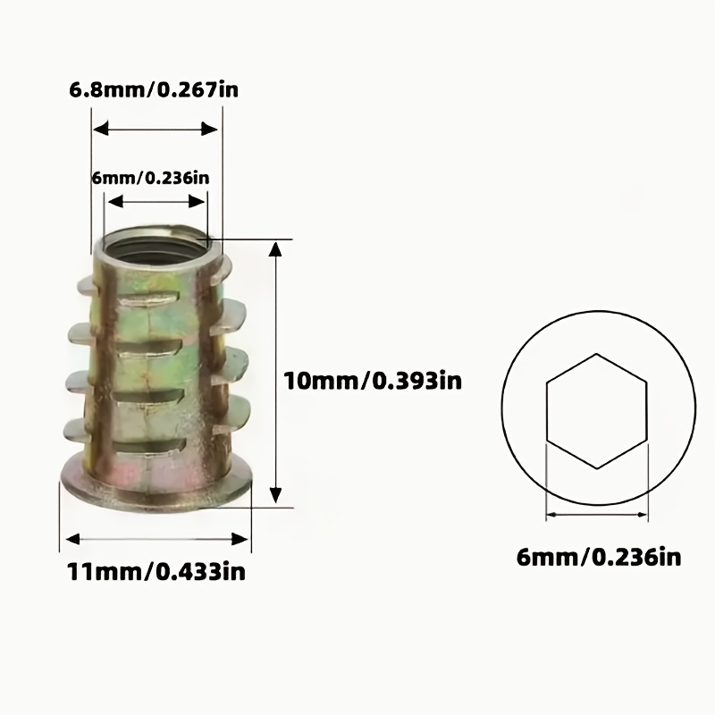 100Pcs Galvanized Alloy Thread - Furniture Hardware Threaded Inserts recension och pris