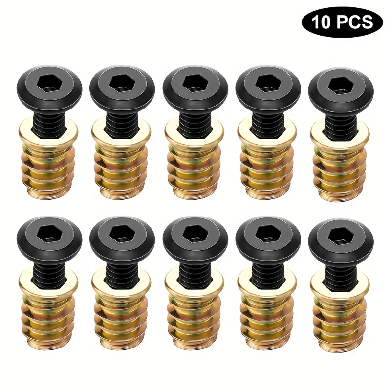 10PCS Nut Threaded Inserts Com - Furniture Hardware Screws recension och pris