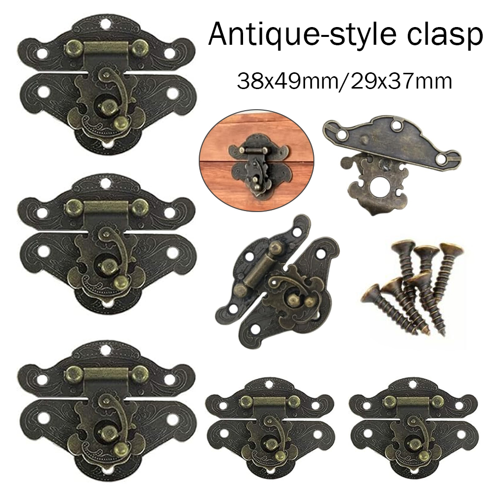5-20pcs Vintage Metal Hasp Lat - Furniture Hardware Screws recension och pris