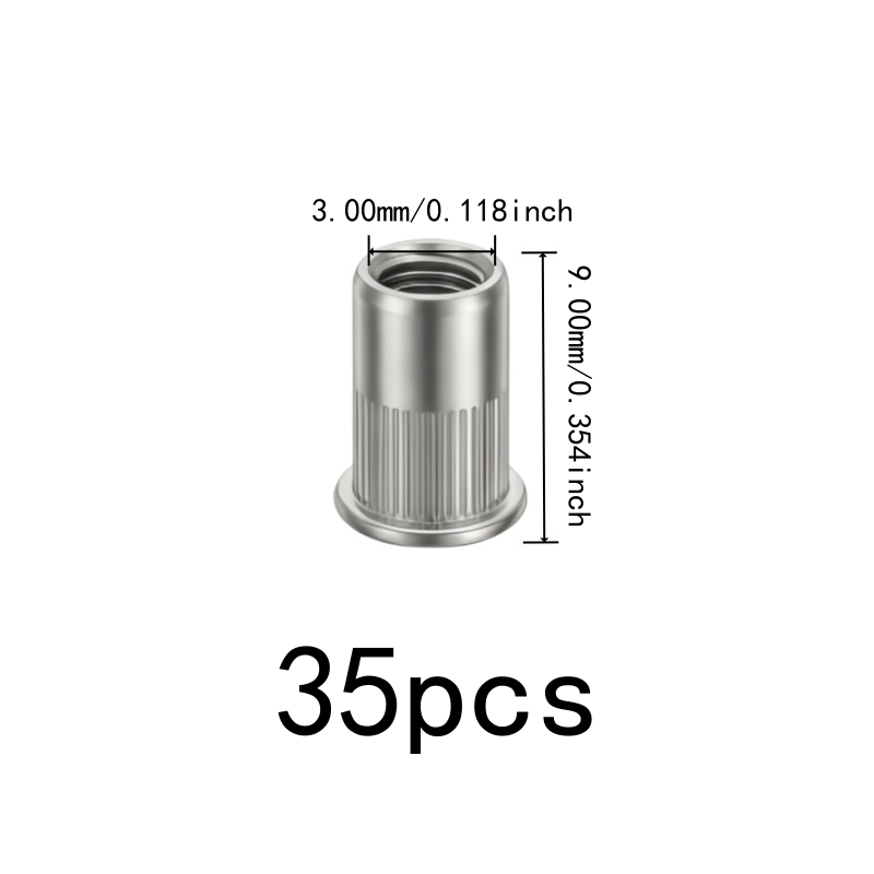 35 pcs M3 Threaded Insert Nuts - Furniture Hardware Threaded Inserts recension och pris